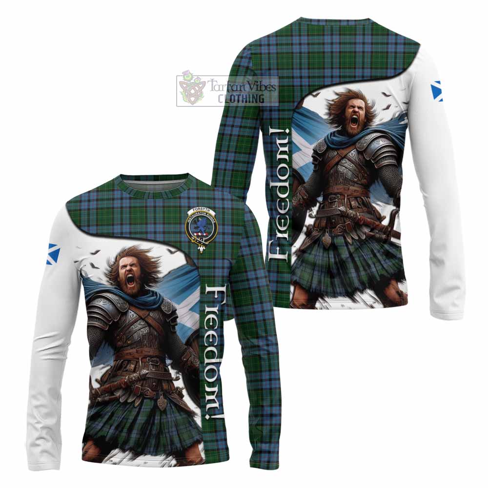 Tartan Vibes Clothing Forsyth Crest Tartan Long Sleeve T-Shirt Inspired by the Freedom of Scottish Warrior