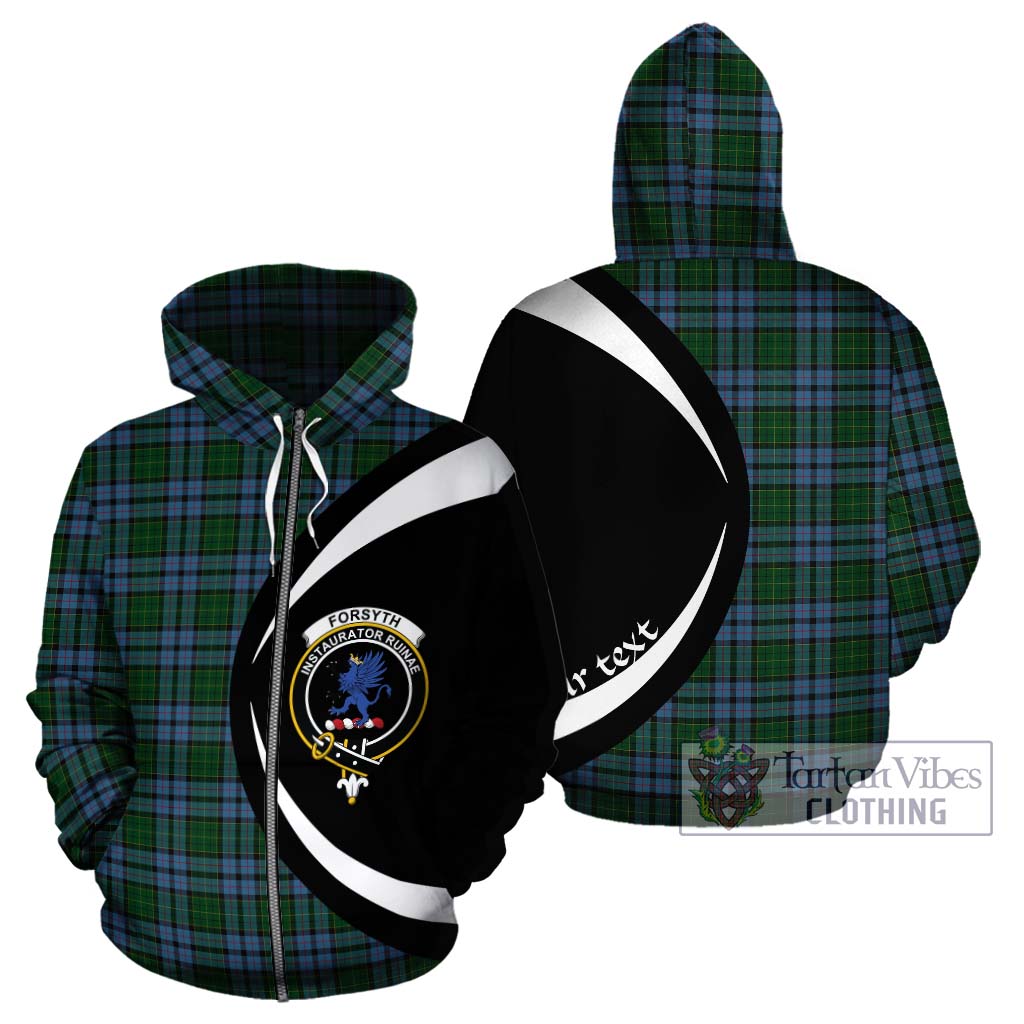 Forsyth Tartan Hoodie with Family Crest Circle Style - Tartan Vibes Clothing