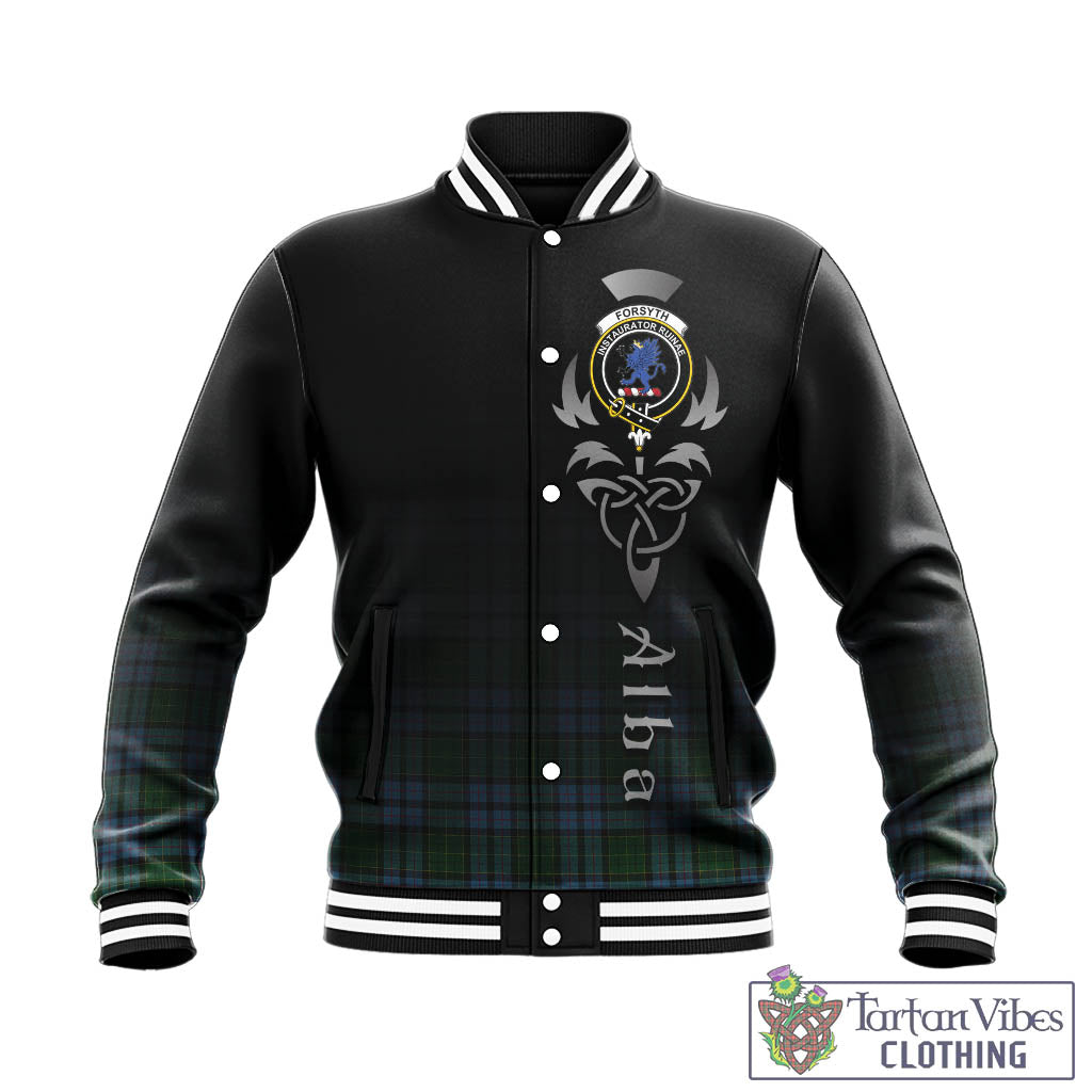 Forsyth Tartan Baseball Jacket Featuring Alba Gu Brath Family Crest Celtic Inspired - Tartan Vibes Clothing
