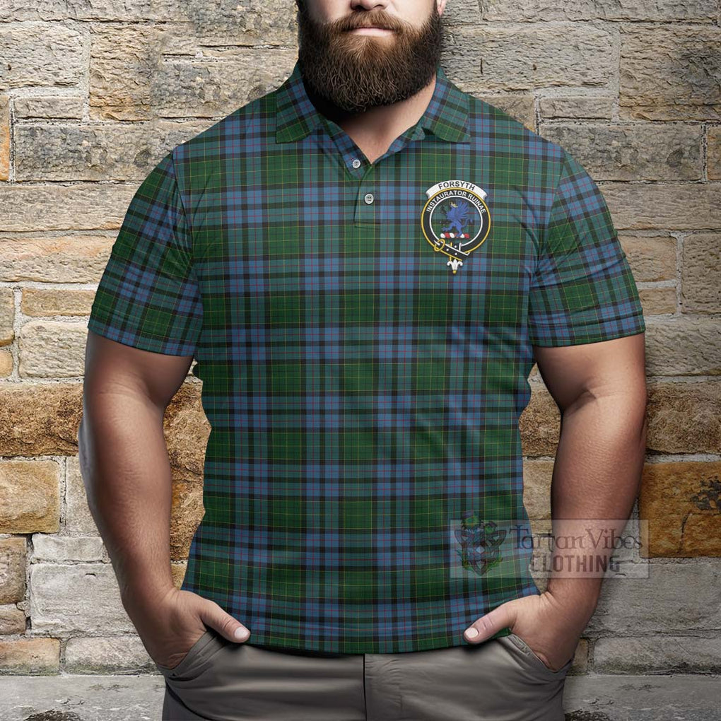 Forsyth Tartan Polo Shirt with Family Crest Celtic Skull Style - Tartan Vibes Clothing