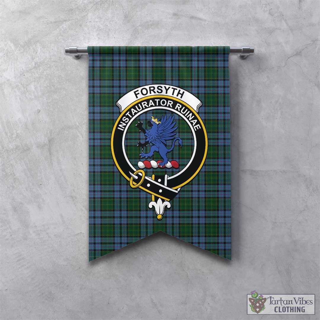 Forsyth Tartan Gonfalon, Tartan Banner with Family Crest - Tartan Vibes Clothing
