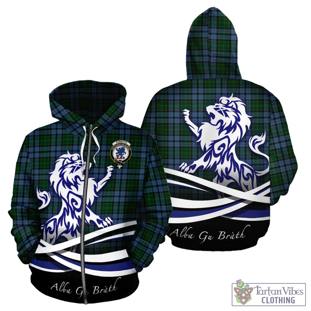 Forsyth Tartan Hoodie with Alba Gu Brath Regal Lion Emblem - Tartan Vibes Clothing