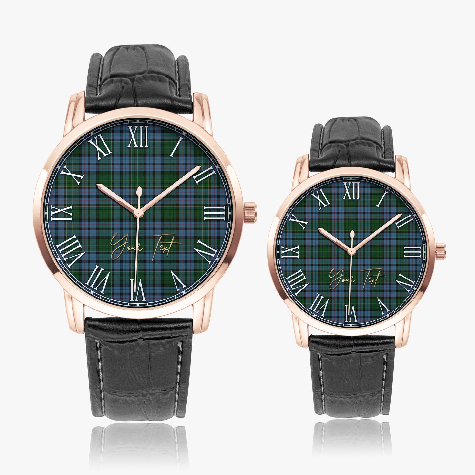Forsyth Tartan Personalized Your Text Leather Trap Quartz Watch - Tartan Vibes Clothing