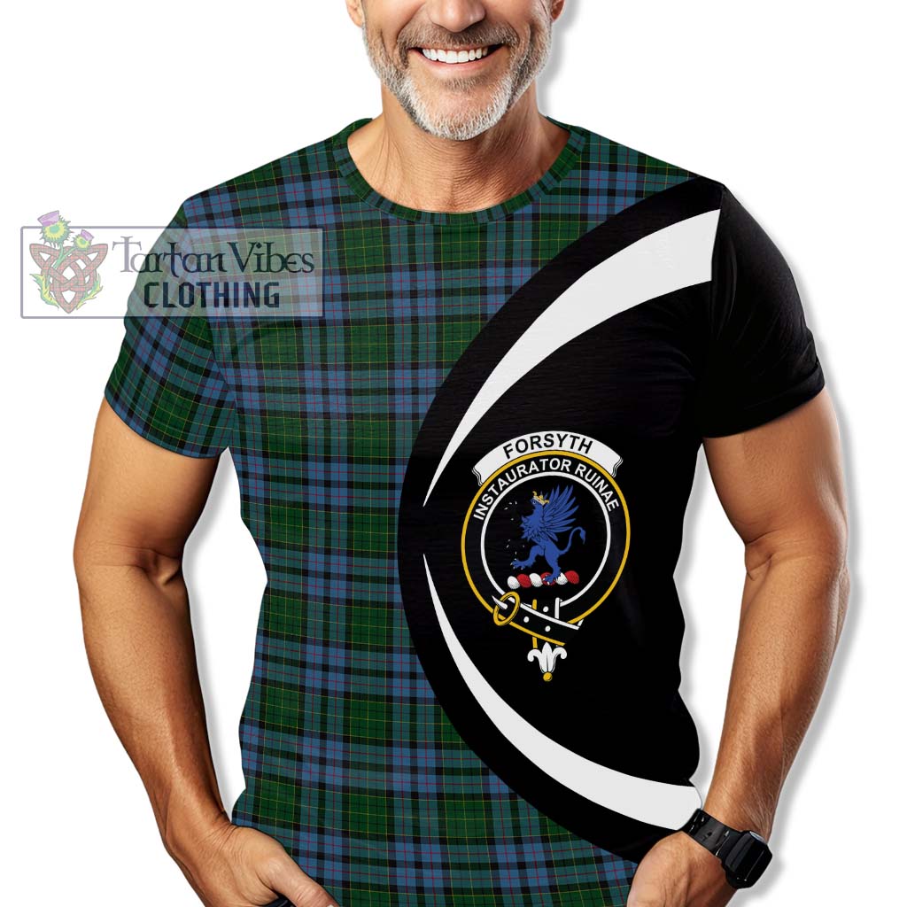 Forsyth Tartan T-Shirt with Family Crest Circle Style - Tartan Vibes Clothing