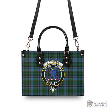 Forsyth Tartan Luxury Leather Handbags with Family Crest - Tartan Vibes Clothing