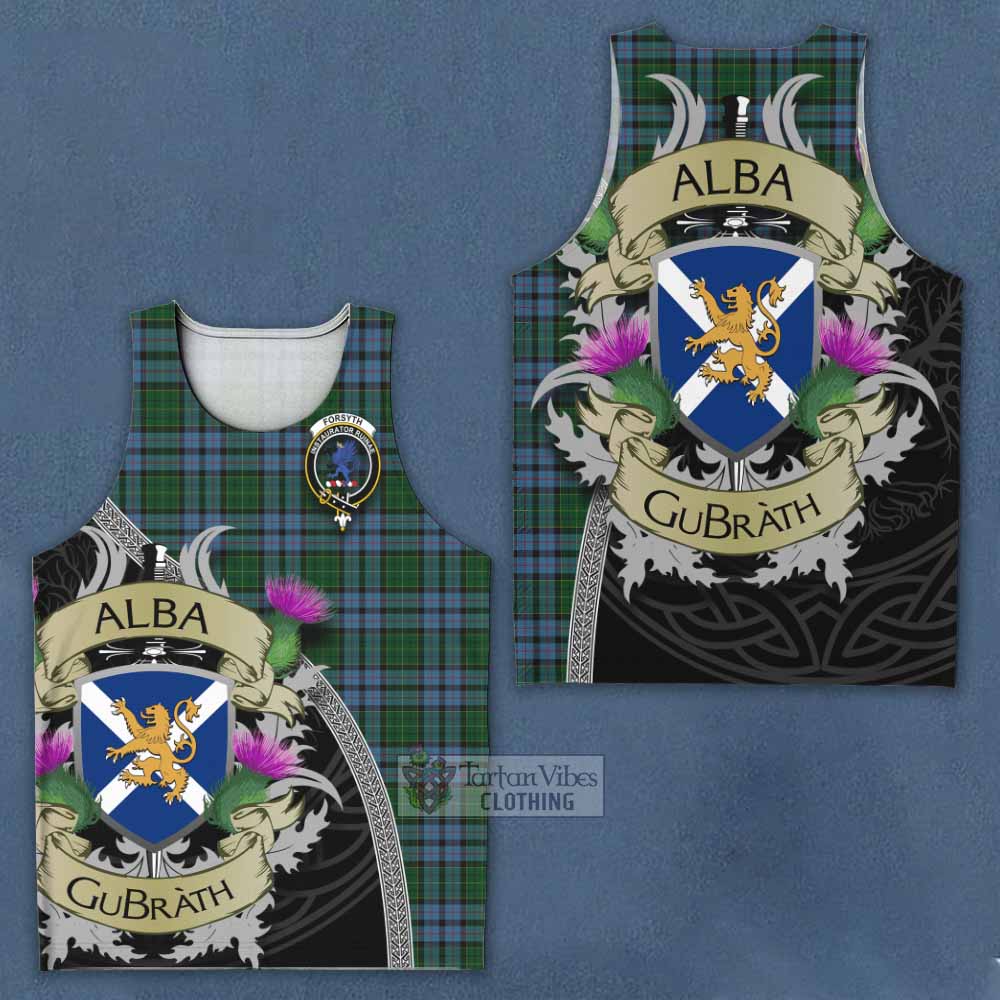 Forsyth Tartan Family Crest Men's Tank Top Lion Rampant Royal Thistle Shield Celtic Inspired - Tartan Vibes Clothing
