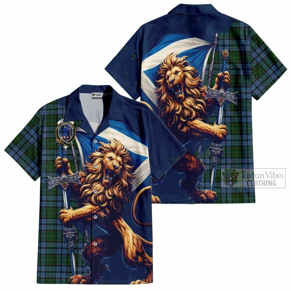 Forsyth Tartan Family Crest Hawaiian Shirt with Scottish Majestic Lion - Tartan Vibes Clothing