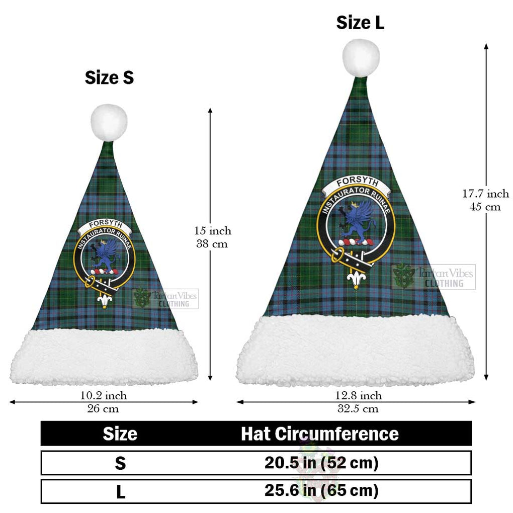 Forsyth Tartan Christmas Santa Hats with Family Crest Christmas Hat L 25.6in (65cm) - Tartan Vibes Clothing