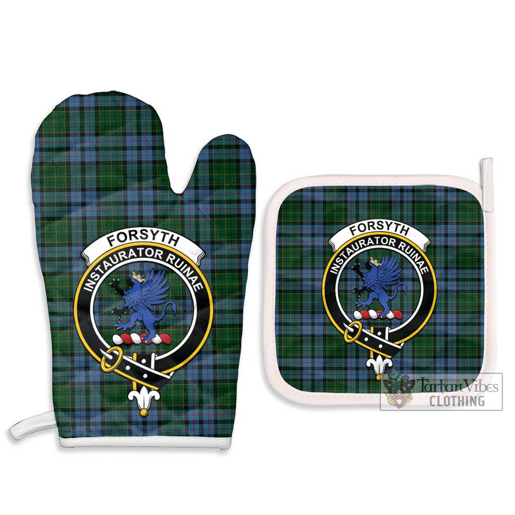 Forsyth Tartan Combo Oven Mitt & Pot-Holder with Family Crest - Tartan Vibes Clothing