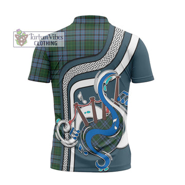 Forsyth Tartan Zipper Polo Shirt with Epic Bagpipe Style