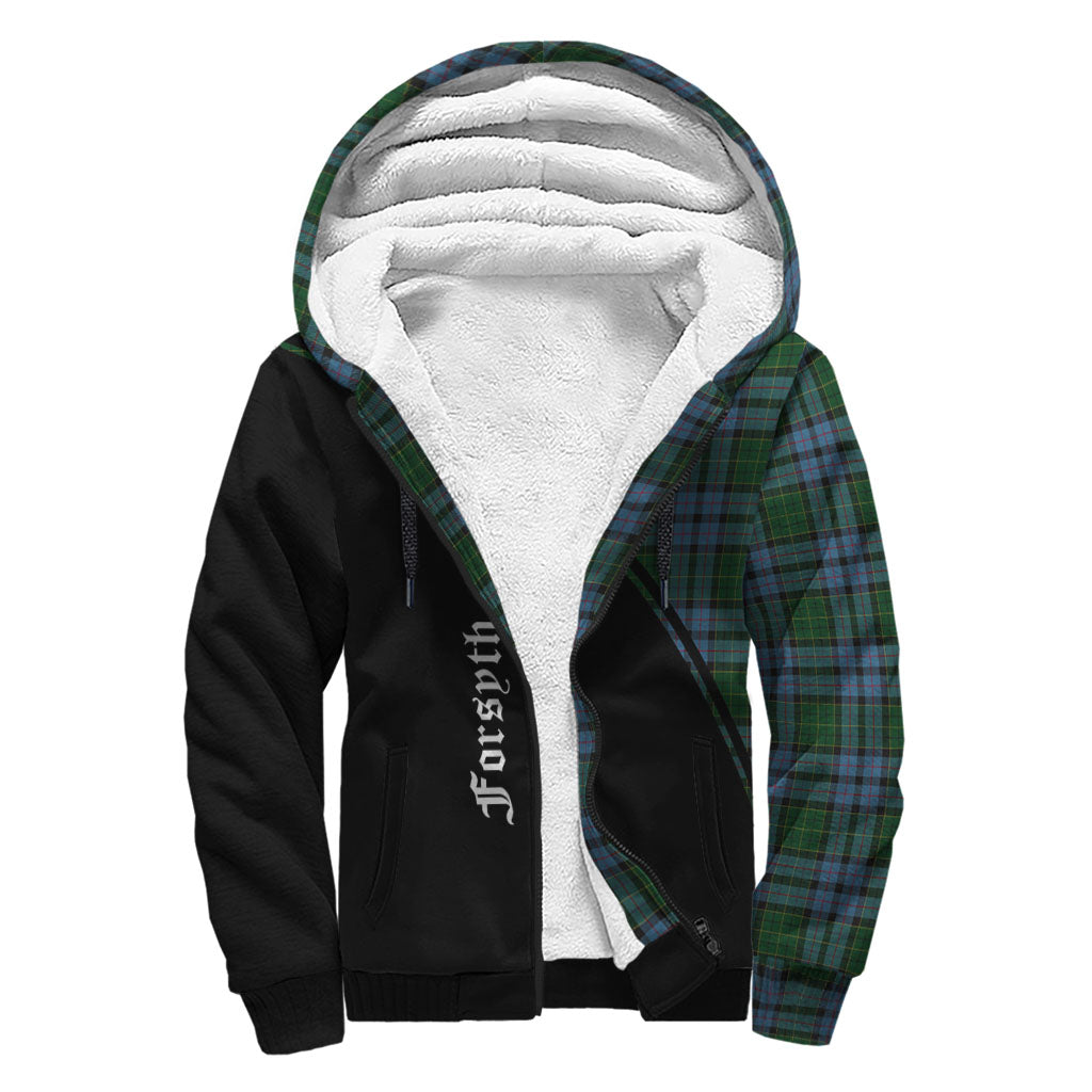 Forsyth Tartan Sherpa Hoodie with Family Crest Curve Style - Tartan Vibes Clothing