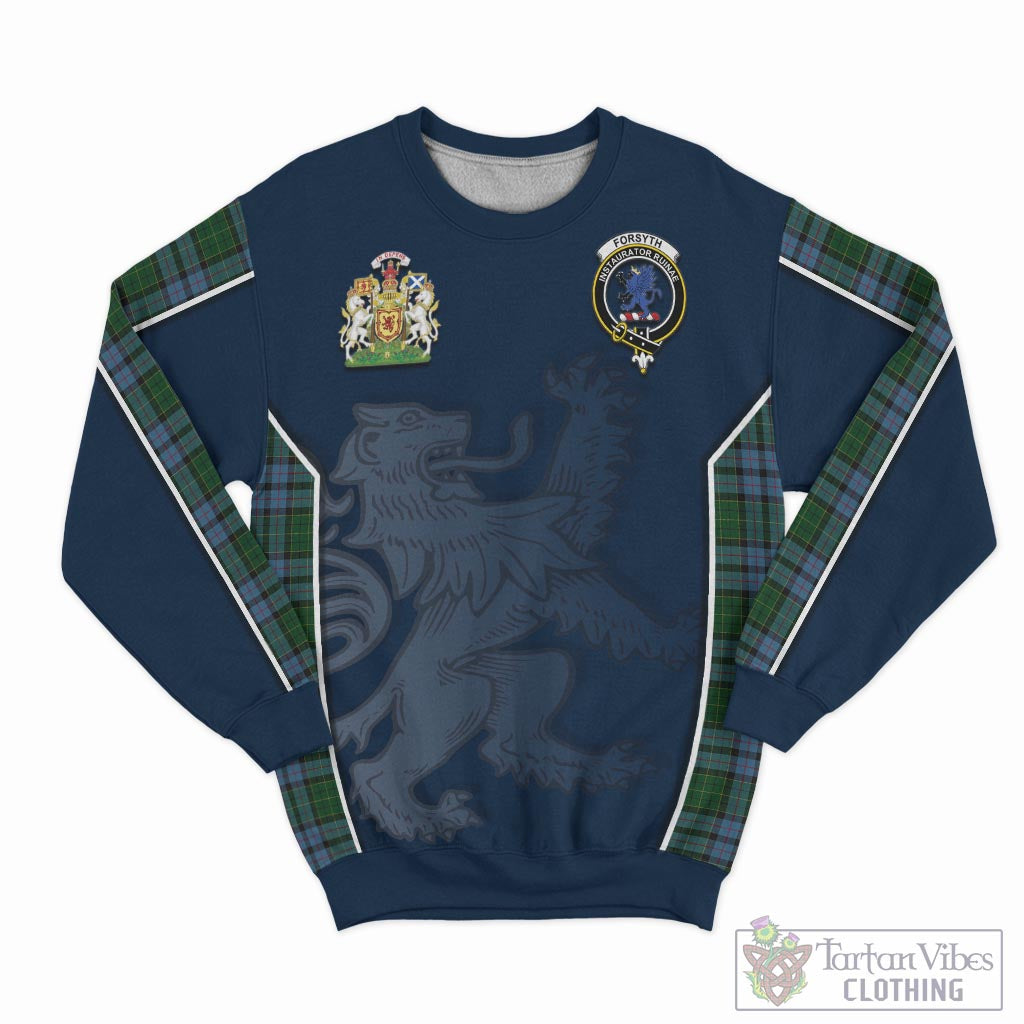 Tartan Vibes Clothing Forsyth Tartan Sweater with Family Crest and Lion Rampant Vibes Sport Style