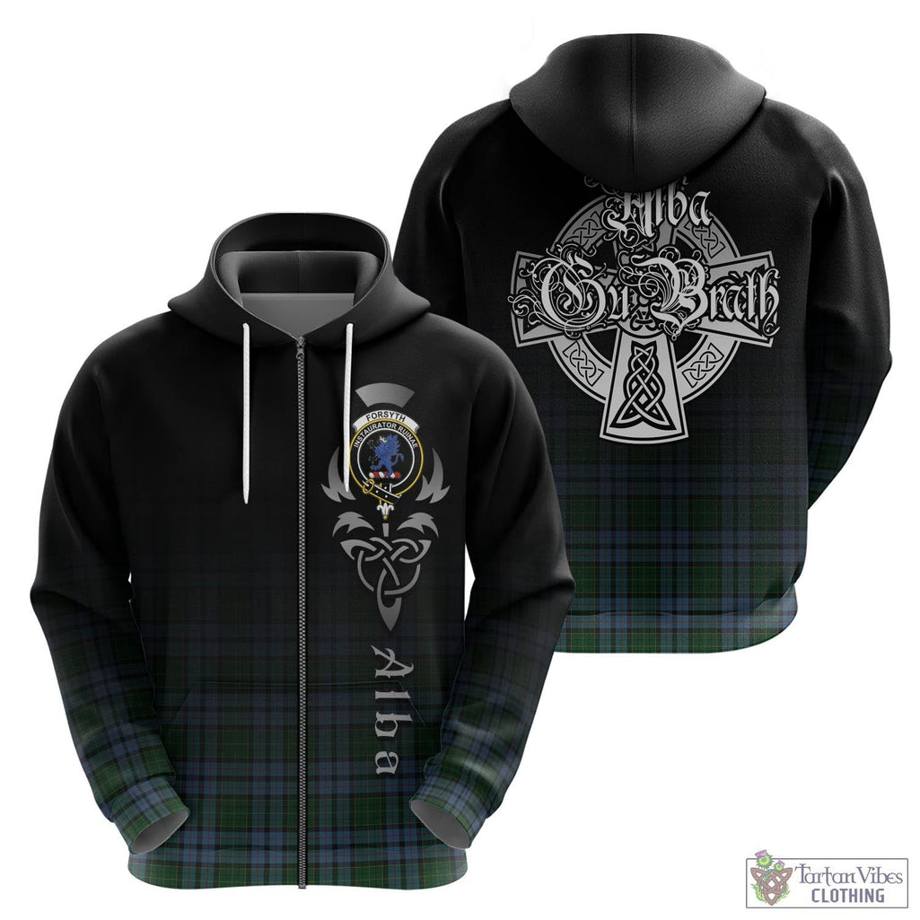 Forsyth Tartan Hoodie Featuring Alba Gu Brath Family Crest Celtic Inspired - Tartan Vibes Clothing