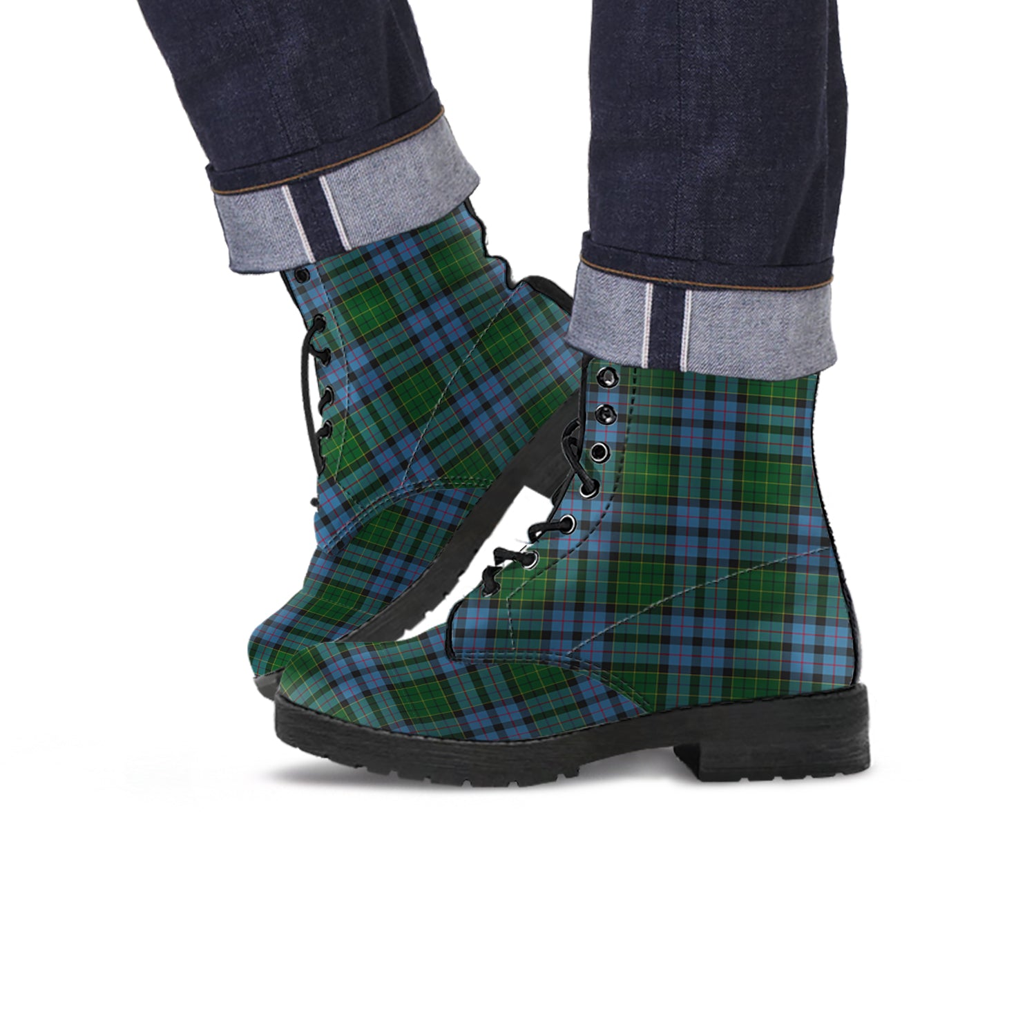 Forsyth Tartan Leather Boots - Tartan Vibes Clothing