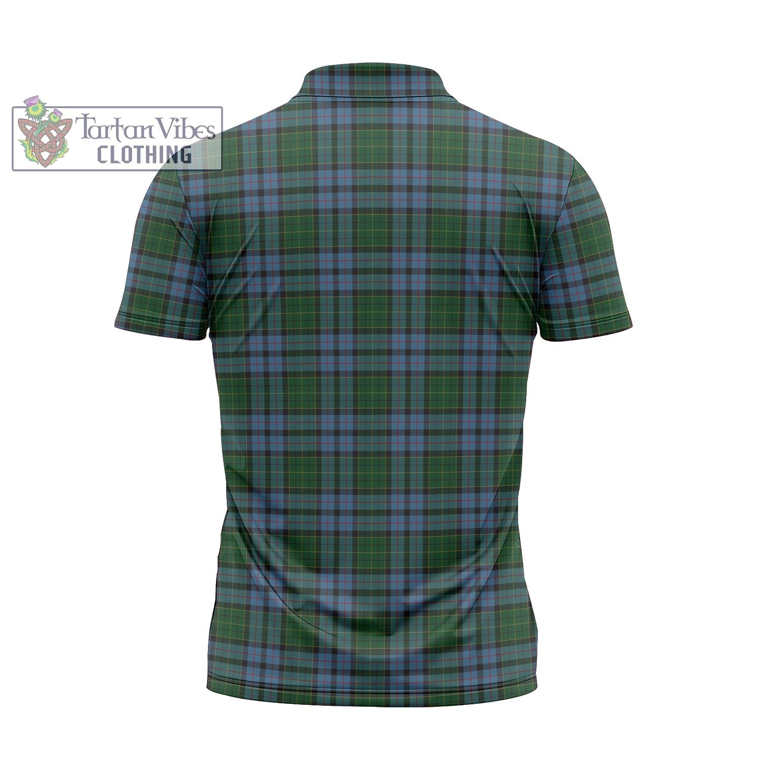 Forsyth Tartan Zipper Polo Shirt with Family Crest - Tartan Vibes Clothing
