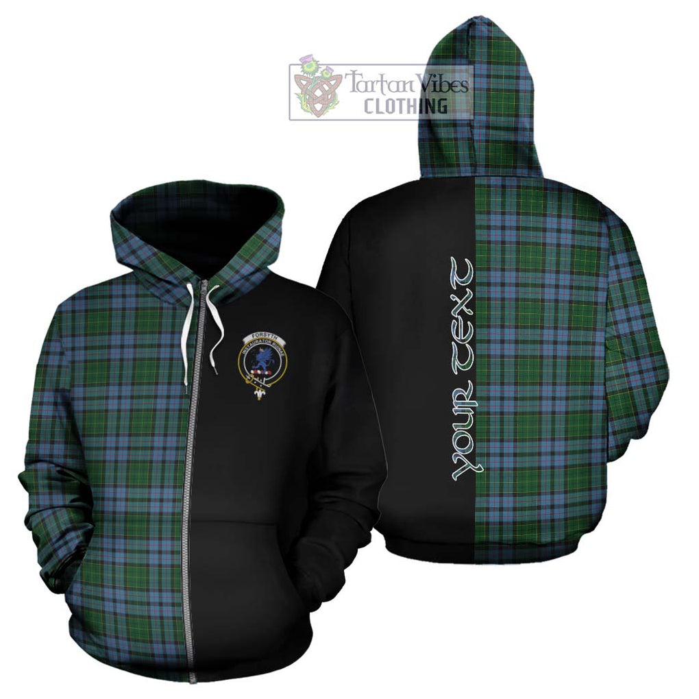 Forsyth Tartan Hoodie with Family Crest and Half Of Me Style - Tartan Vibes Clothing