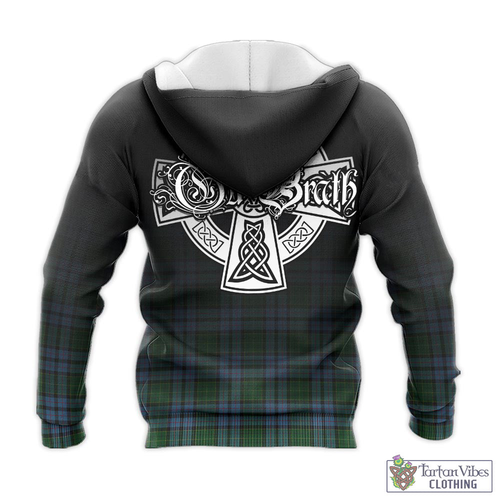 Tartan Vibes Clothing Forsyth Tartan Knitted Hoodie Featuring Alba Gu Brath Family Crest Celtic Inspired