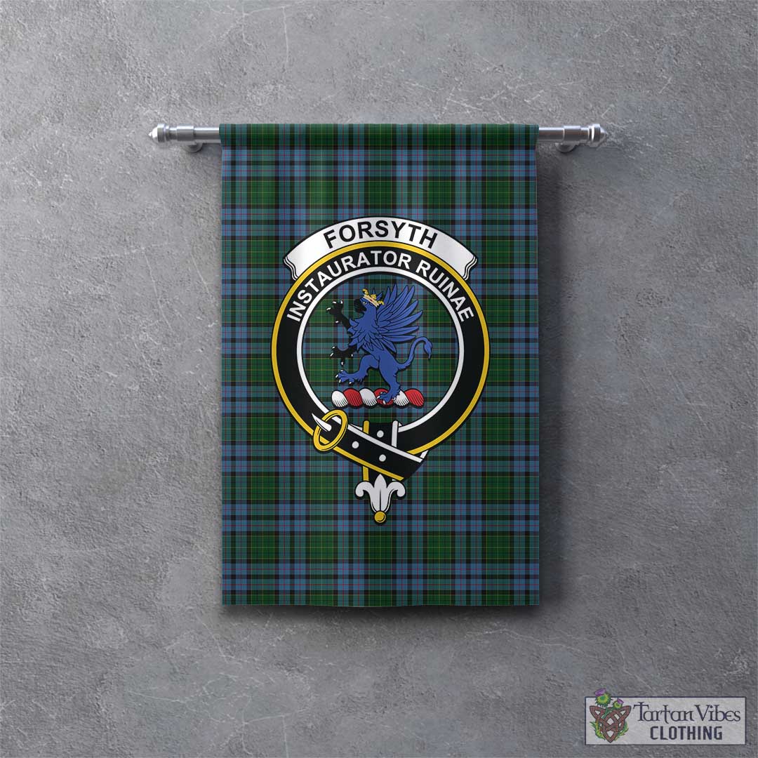Forsyth Tartan Gonfalon, Tartan Banner with Family Crest - Tartan Vibes Clothing