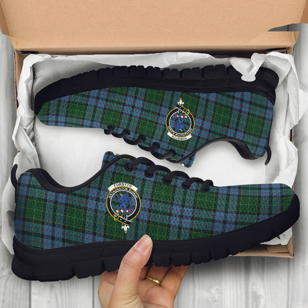 Forsyth Tartan Sneakers with Family Crest - Tartan Vibes Clothing