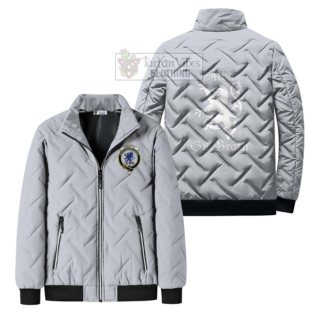 Forsyth Family Crest Padded Cotton Jacket Lion Rampant Alba Gu Brath Style - 2D-tartanvibesclothing