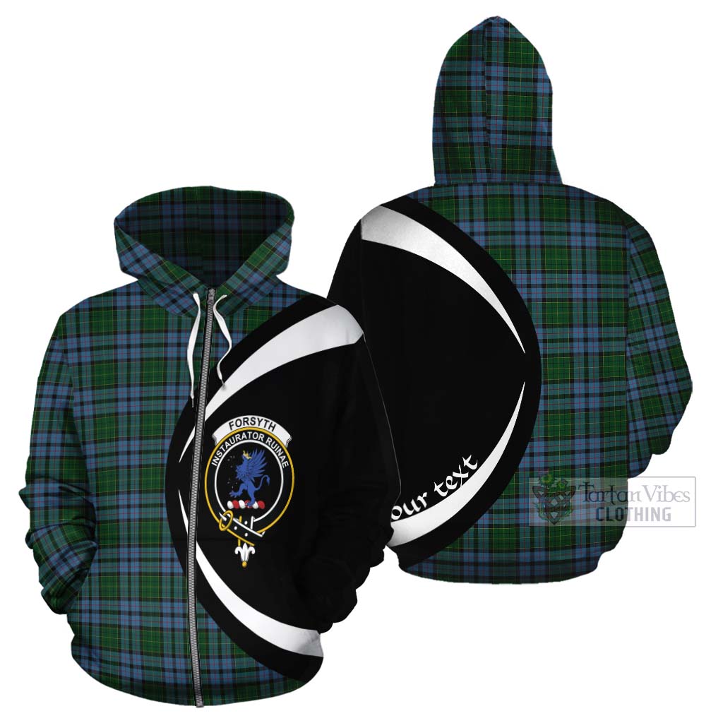 Forsyth Tartan Cotton Hoodie with Family Crest Circle Style - Tartan Vibes Clothing