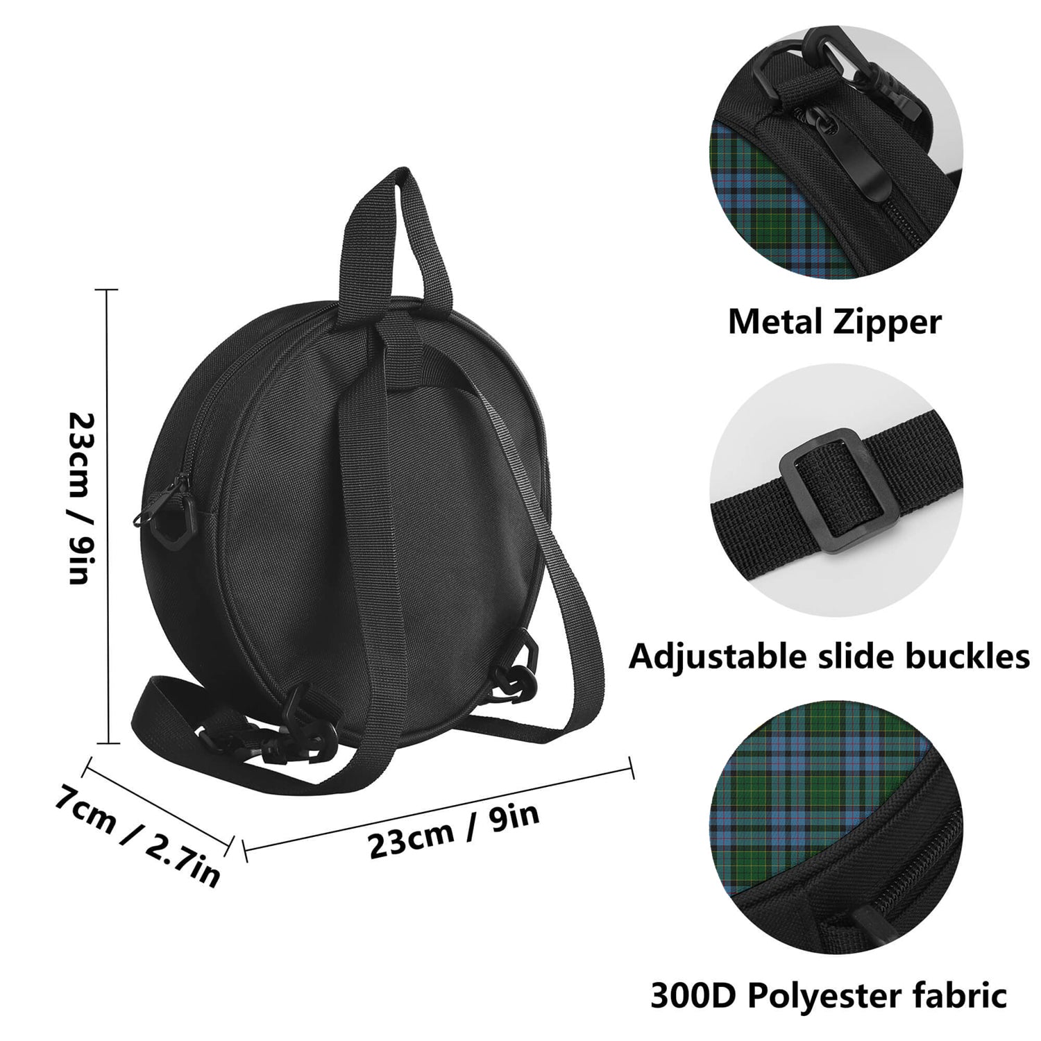 Forsyth Tartan Round Satchel Bags with Family Crest - Tartan Vibes Clothing