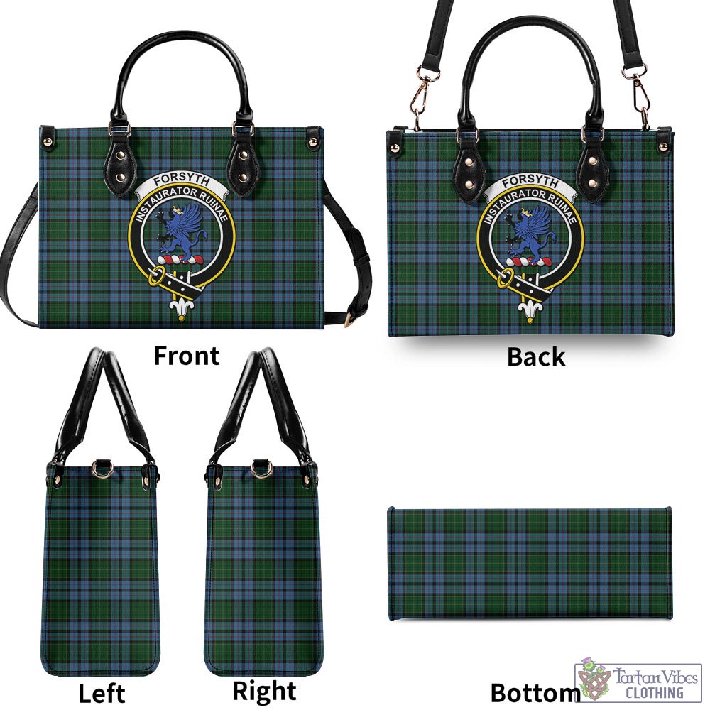 Forsyth Tartan Luxury Leather Handbags with Family Crest - Tartan Vibes Clothing