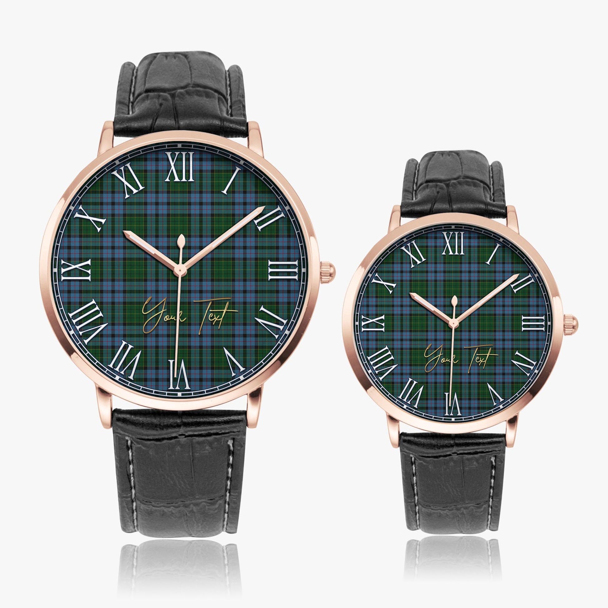Forsyth Tartan Personalized Your Text Leather Trap Quartz Watch - Tartan Vibes Clothing