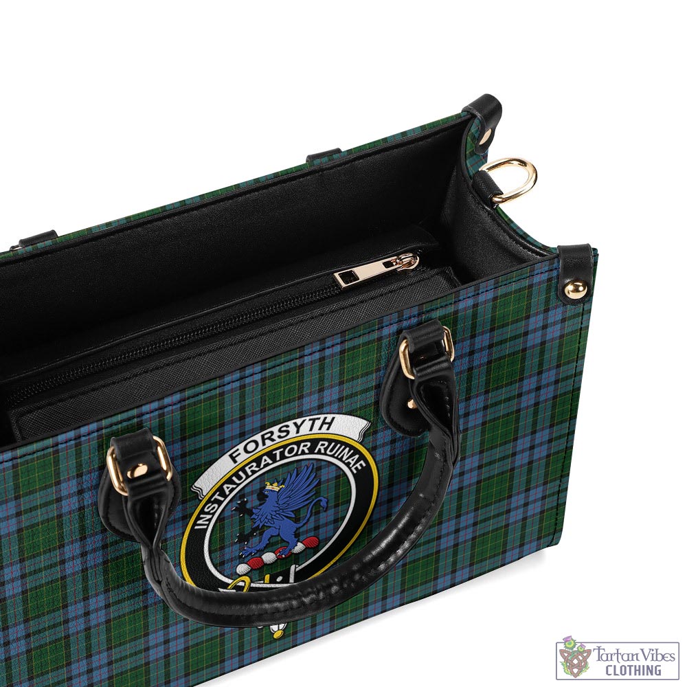 Forsyth Tartan Luxury Leather Handbags with Family Crest - Tartan Vibes Clothing