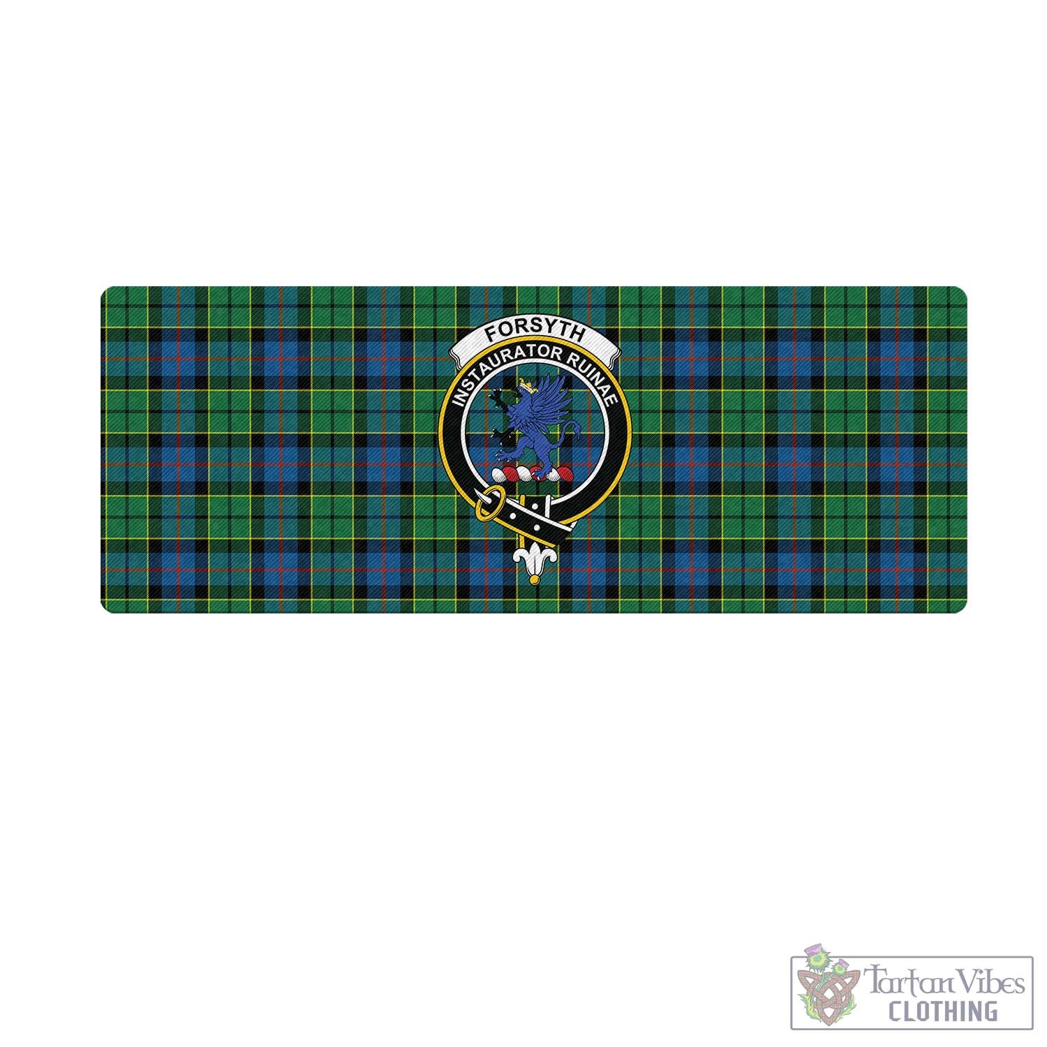 Tartan Vibes Clothing Forsyth Ancient Tartan Mouse Pad with Family Crest