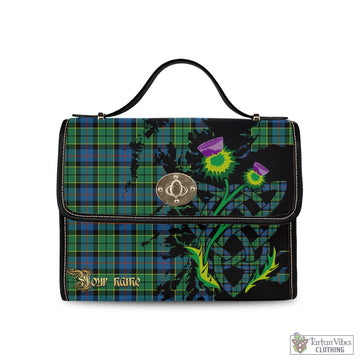 Forsyth Ancient Tartan Waterproof Canvas Bag with Scotland Map and Thistle Celtic Accents