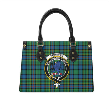 Forsyth Ancient Tartan Leather Bag with Family Crest