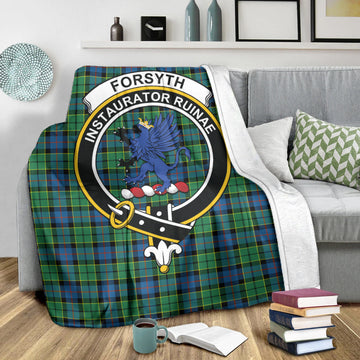 Forsyth Ancient Tartan Blanket with Family Crest