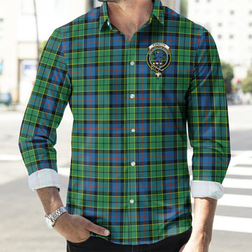 Forsyth Ancient Tartan Long Sleeve Button Up Shirt with Family Crest
