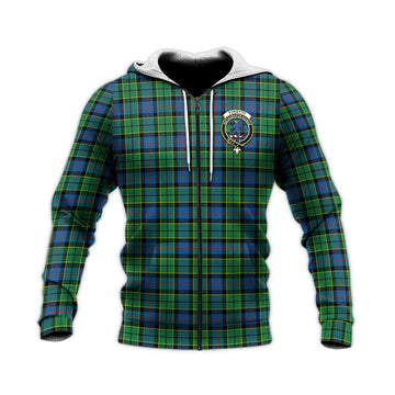 Forsyth Ancient Tartan Knitted Hoodie with Family Crest