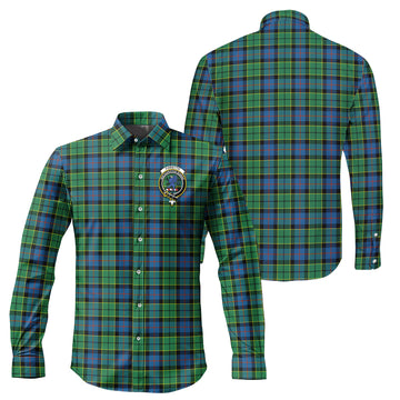 Forsyth Ancient Tartan Long Sleeve Button Up Shirt with Family Crest