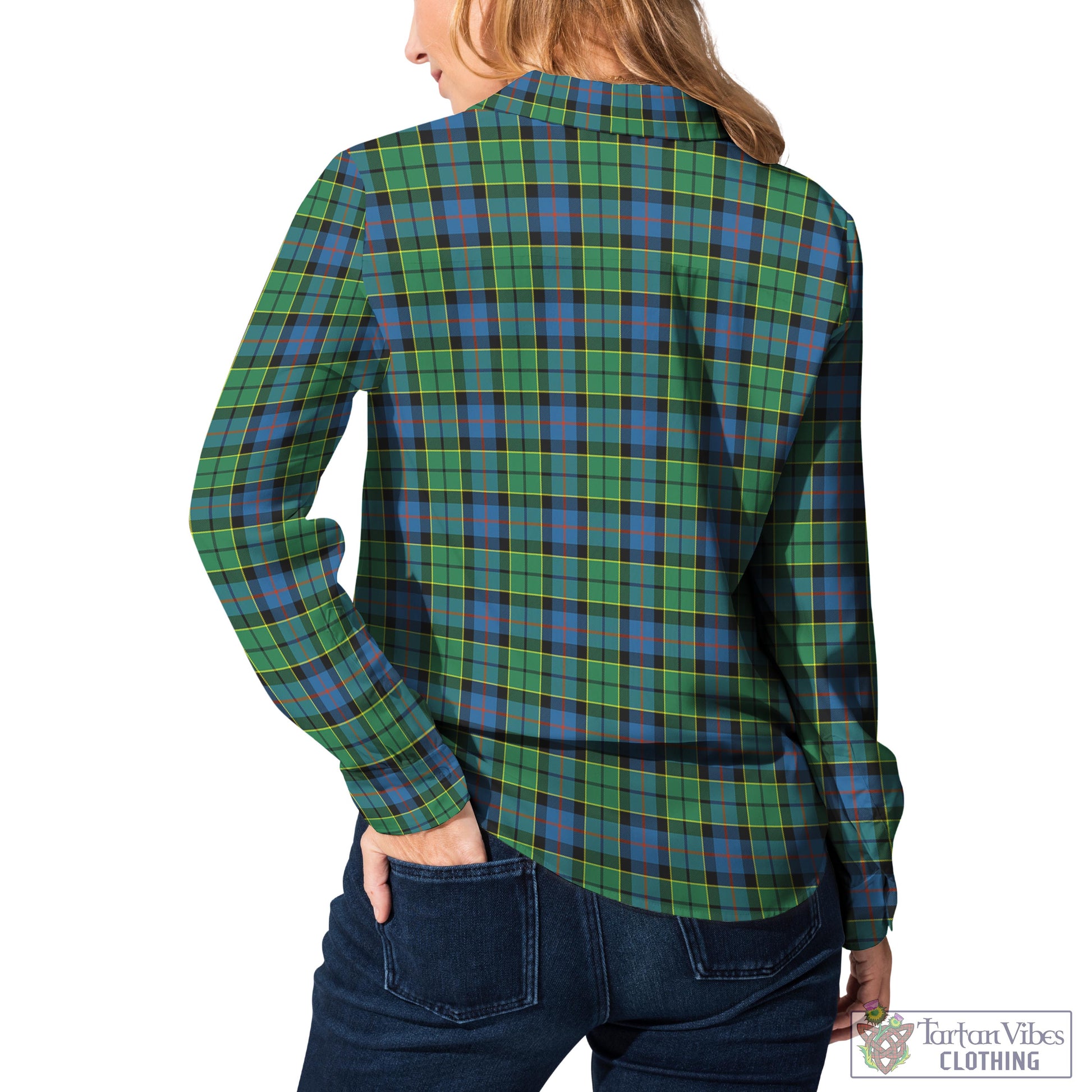 Tartan Vibes Clothing Forsyth Ancient Tartan Womens Casual Shirt with Family Crest