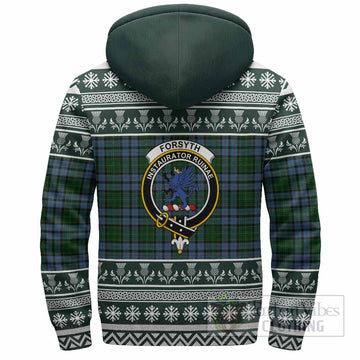 Forsyth Clan Tartan Christmas Fleece Hoodie with Family Crest