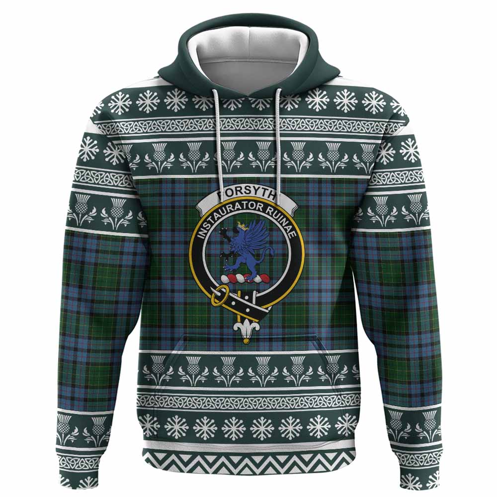 Forsyth Clan Tartan Christmas Hoodie with Family Crest - Tartan Vibes Clothing
