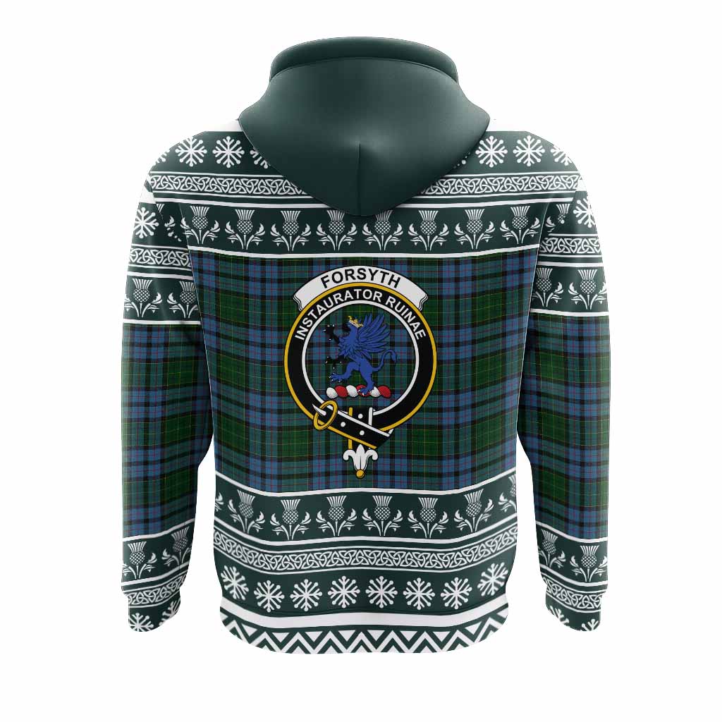 Forsyth Clan Tartan Christmas Hoodie with Family Crest - Tartan Vibes Clothing