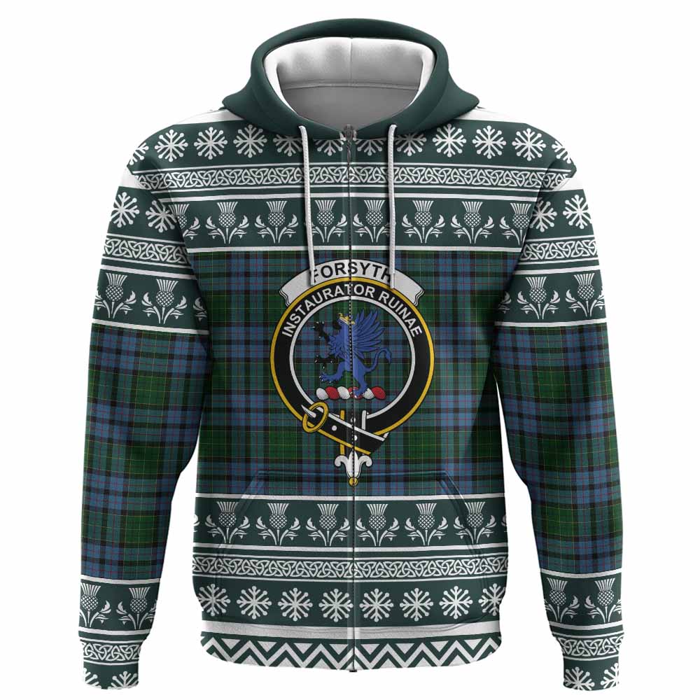 Forsyth Clan Tartan Christmas Hoodie with Family Crest - Tartan Vibes Clothing