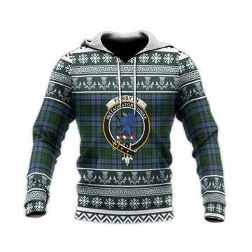 Forsyth Clan Tartan Christmas Knitted Hoodie with Family Crest