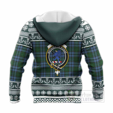 Forsyth Clan Tartan Christmas Knitted Hoodie with Family Crest