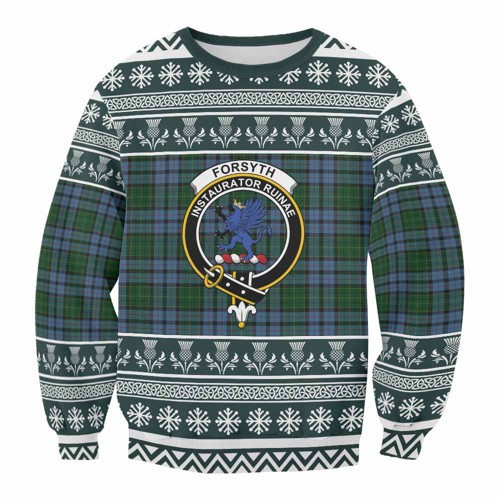 Forsyth Clan Tartan Christmas Sweatshirt with Family Crest - Tartan Vibes Clothing