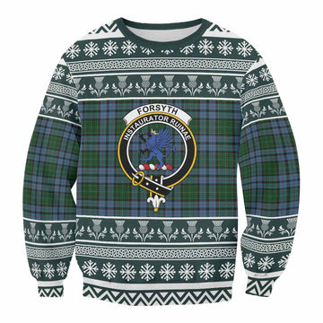 Forsyth Clan Tartan Christmas Sweatshirt with Family Crest