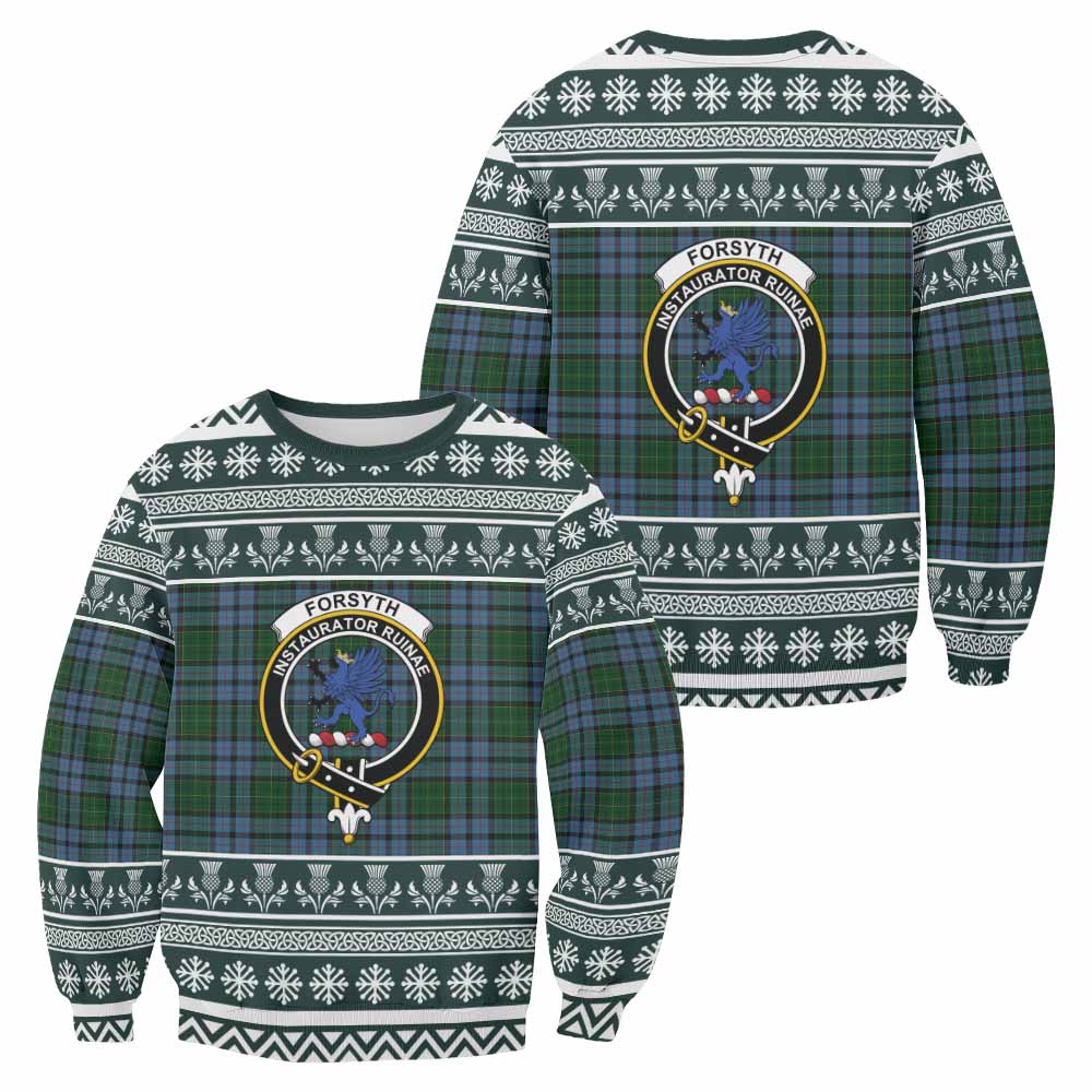 Forsyth Clan Tartan Christmas Sweatshirt with Family Crest - Tartan Vibes Clothing
