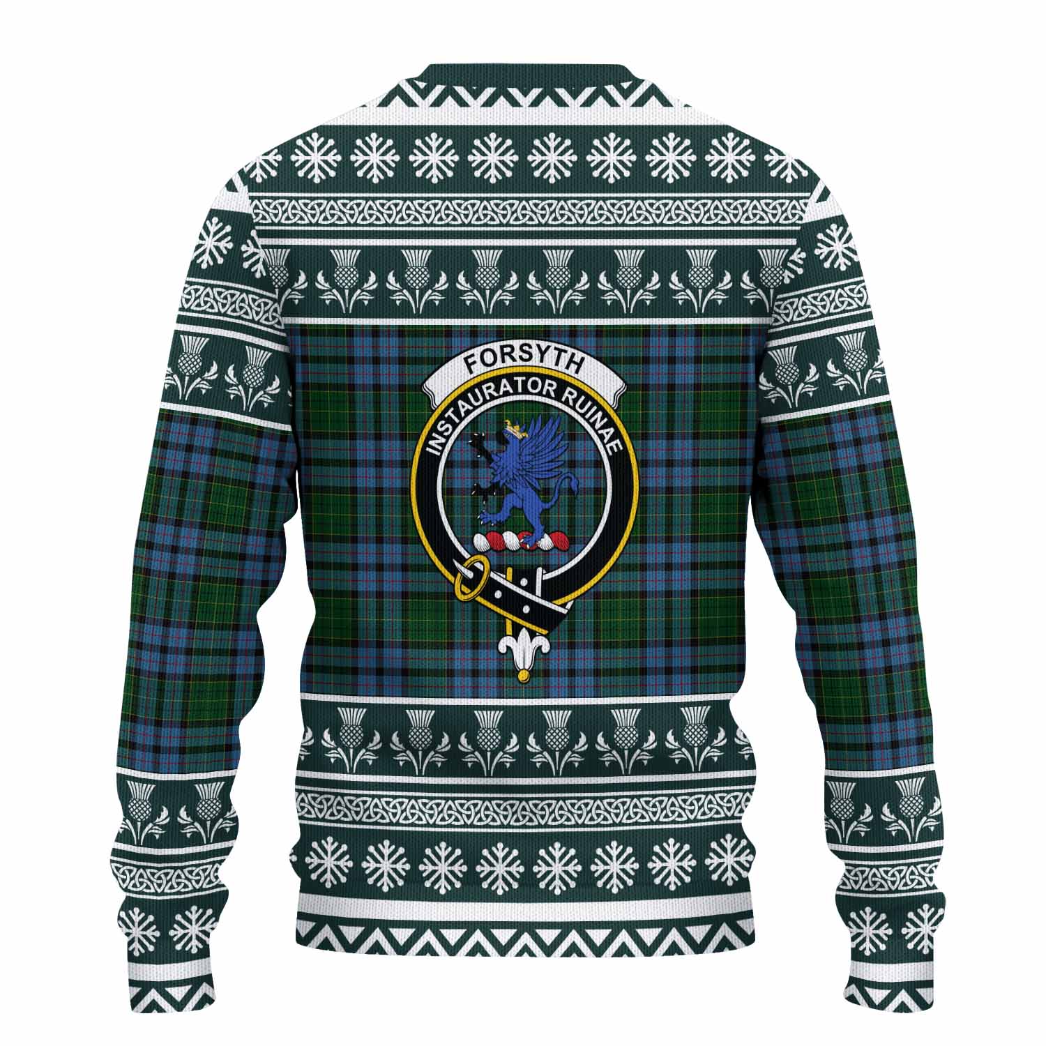 Forsyth Clan Tartan Christmas Ugly Sweater with Family Crest - Tartan Vibes Clothing