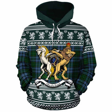 Forsyth Clan Tartan Crest Christmas Cotton Hoodie Coat of Arms Funny Style