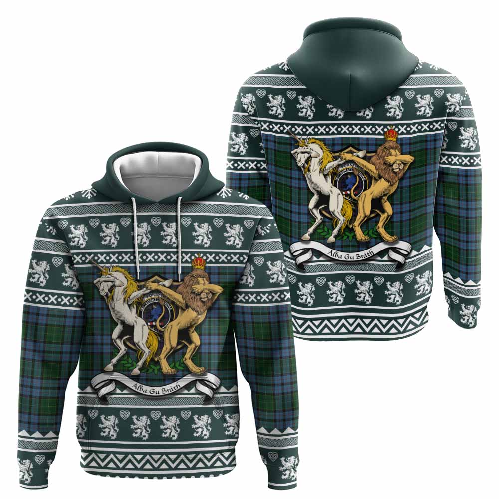 Forsyth Clan Tartan Crest Christmas Hoodie Coat of Arms Funny Style - Tartan Vibes Clothing