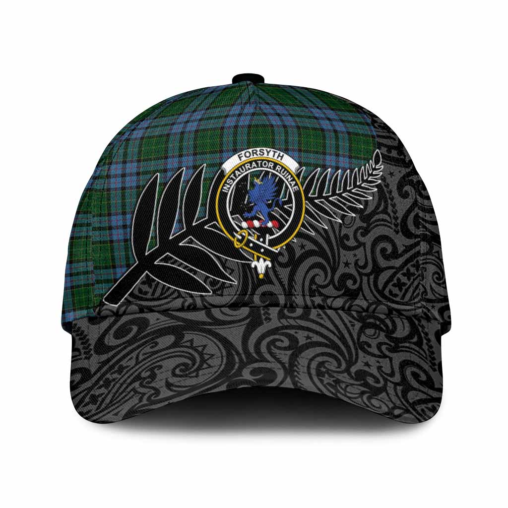 Forsyth Crest Tartan Classic Cap with New Zealand Silver Fern Half Style